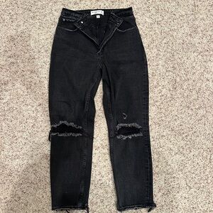 Abercrombie & Fitch Black High Rise Distressed Jeans